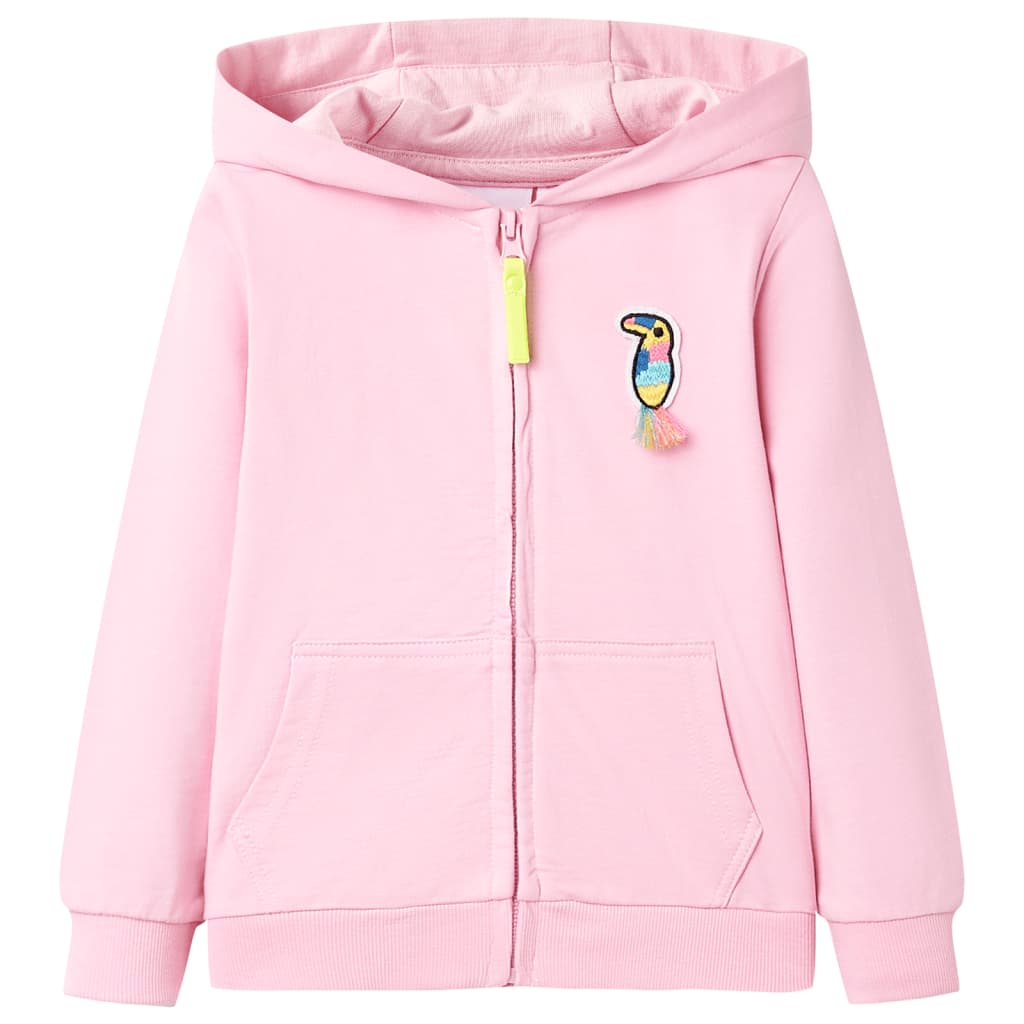 Vidaxl gilet pour enfants avec capuche et rits 128 rose vif