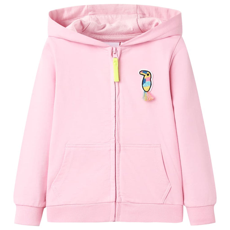 Vidaxl gilet pour enfants avec capuche et rits 128 rose vif