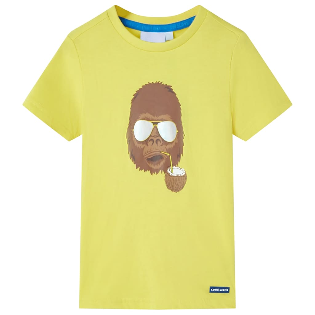 Chemise pour enfants vidaxl avec manches courtes 92 jaune