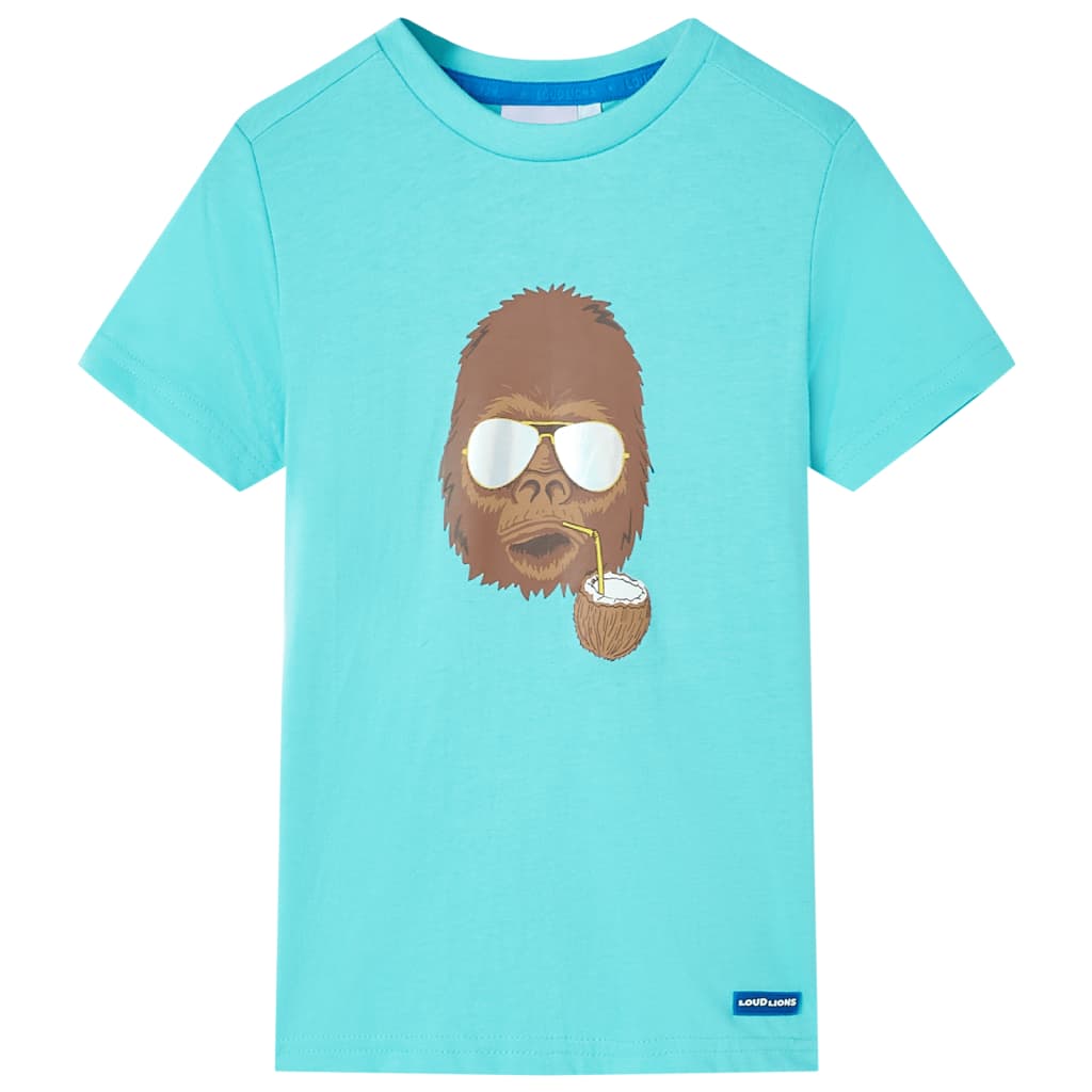 Vidaxl Child's Shirt avec manches courtes 104 bleu de mer