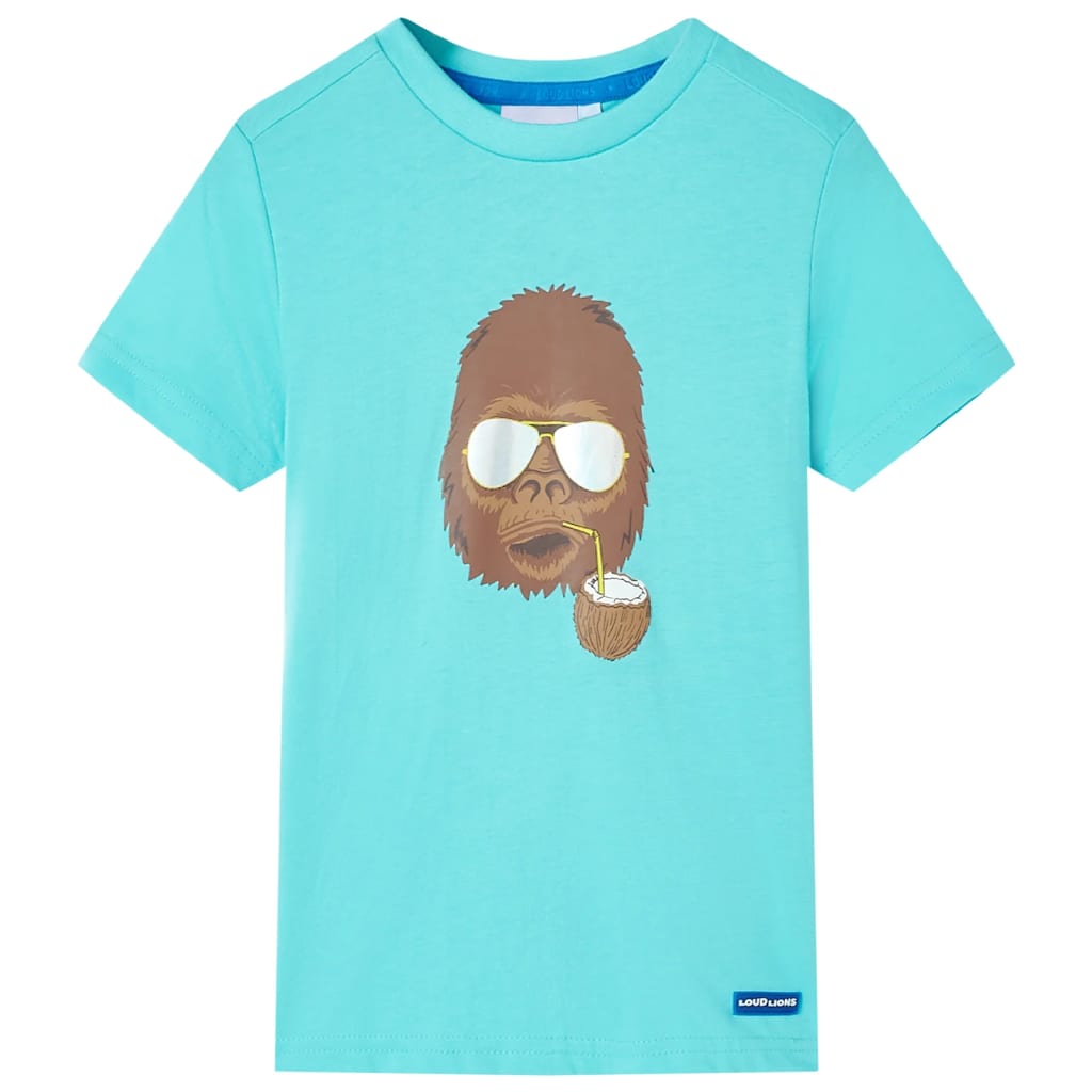 Chemise pour enfants vidaxl avec manches courtes 128 bleu de mer