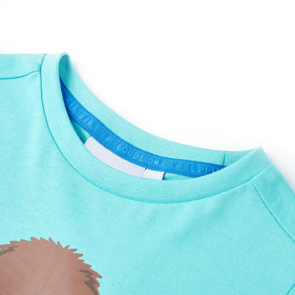 Chemise pour enfants vidaxl avec manches courtes 128 bleu de mer
