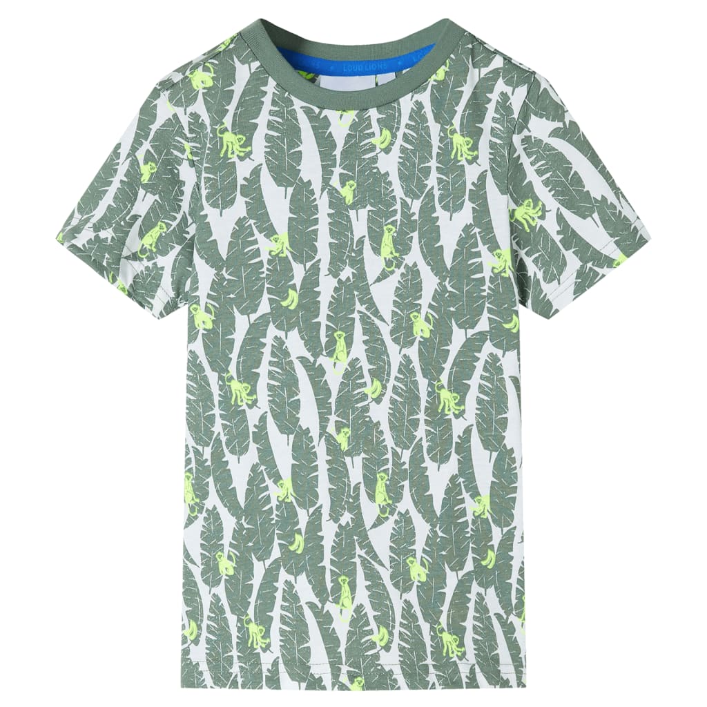 Vidaxl Child's Shirt 92 Ecru et Donkerklimopgroen