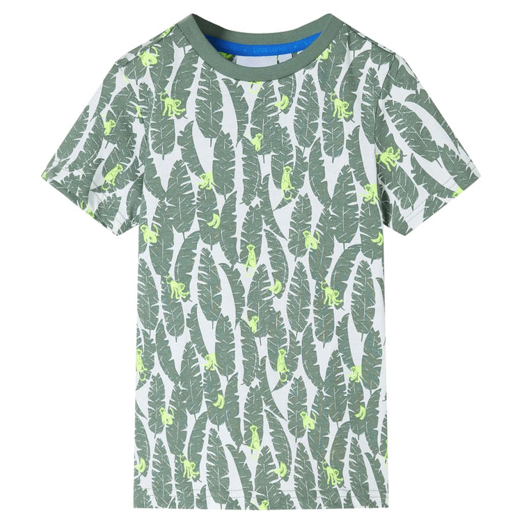 Vidaxl Child's Shirt 92 Ecru et Donkerklimopgroen