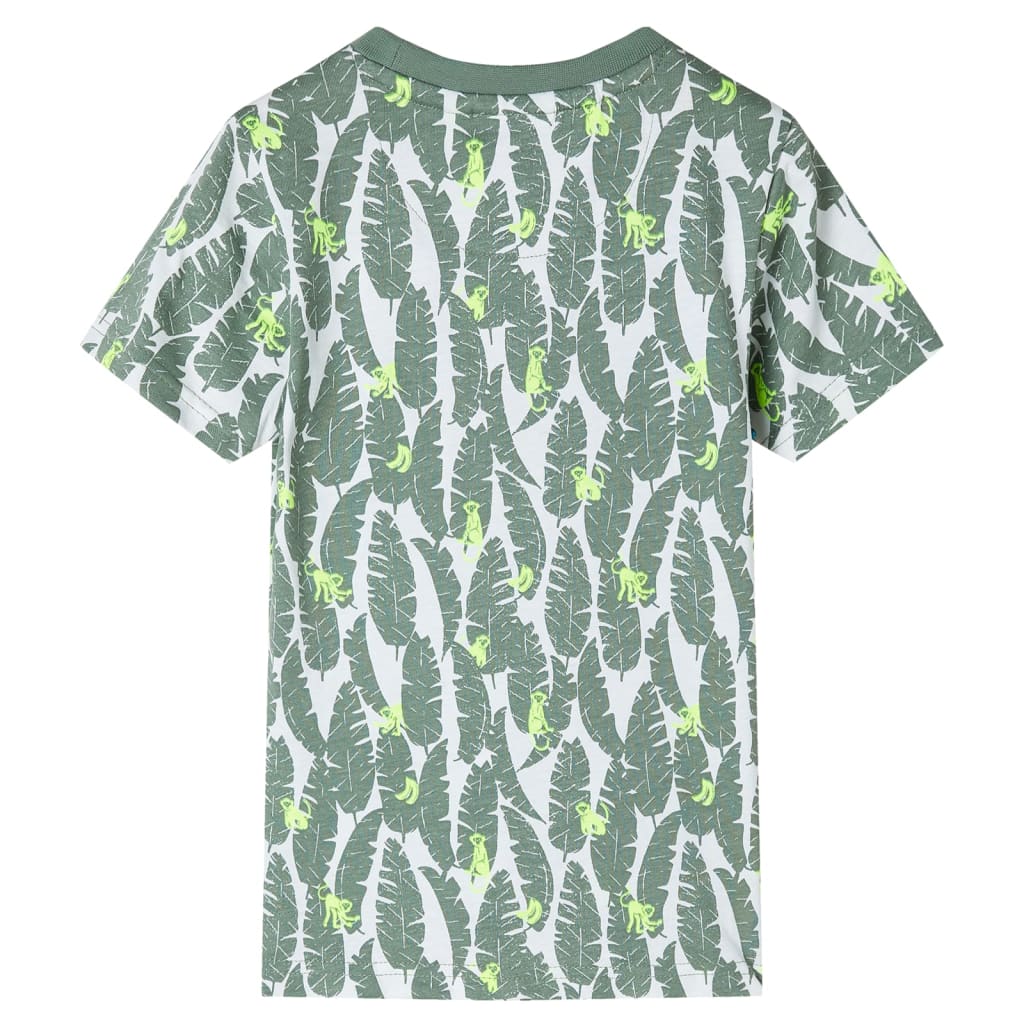Vidaxl Child's Shirt 116 Ecru et Donkerklimopgroen