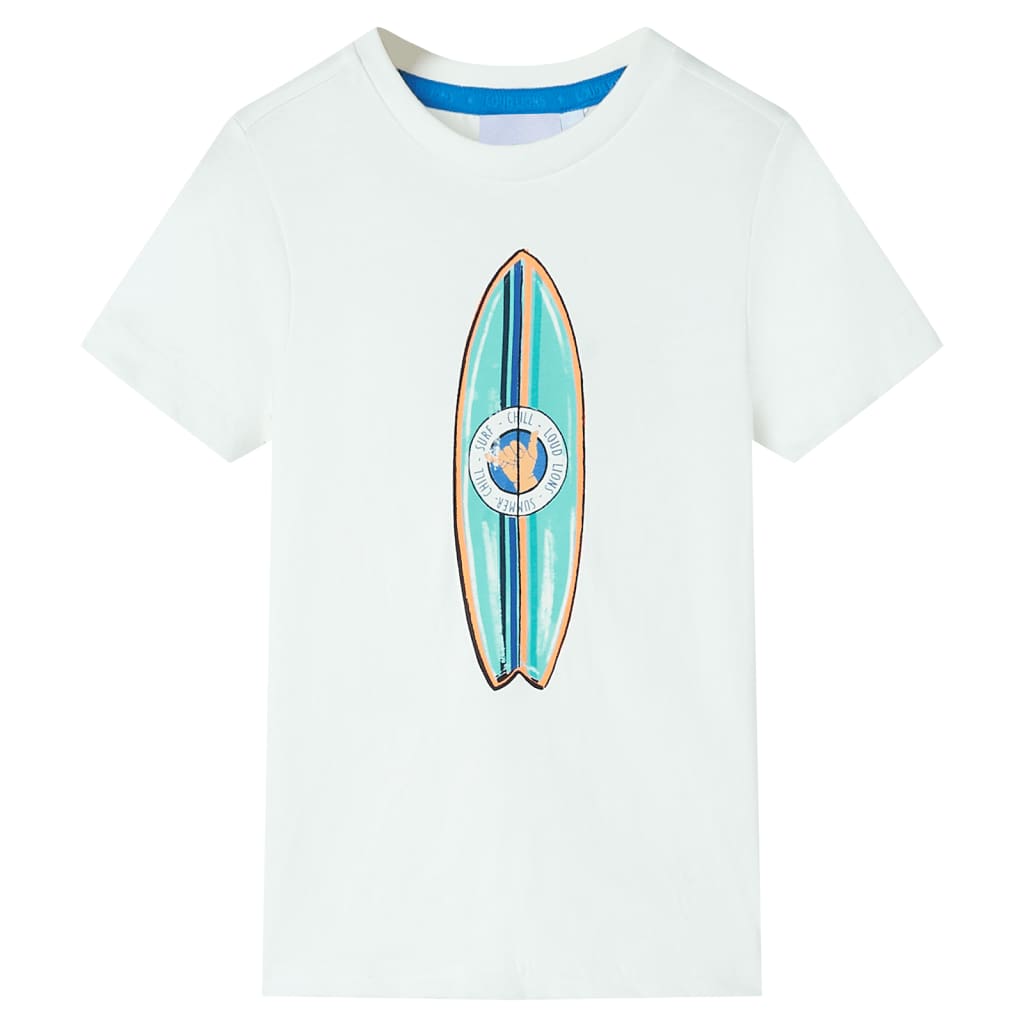 Chemise pour enfants vidaxl avec manches courtes 92 Ecru