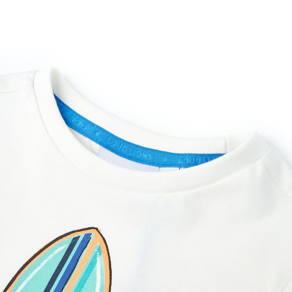 Chemise pour enfants vidaxl avec manches courtes 92 Ecru