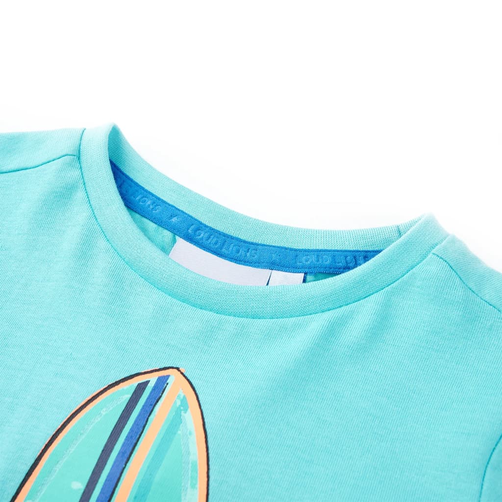 Vidaxl Child's Shirt avec manches courtes 104 bleu de mer