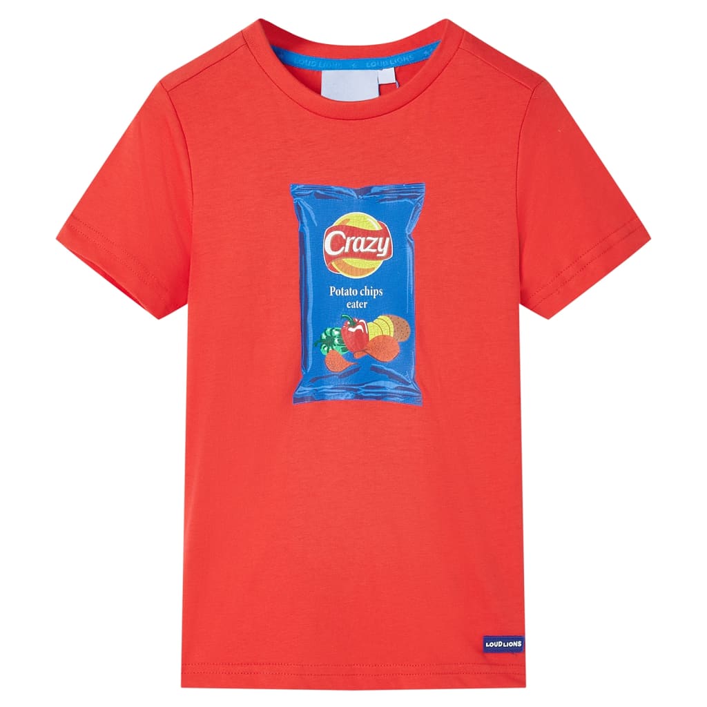 Chemise pour enfants vidaxl avec manches courtes 116 rouge
