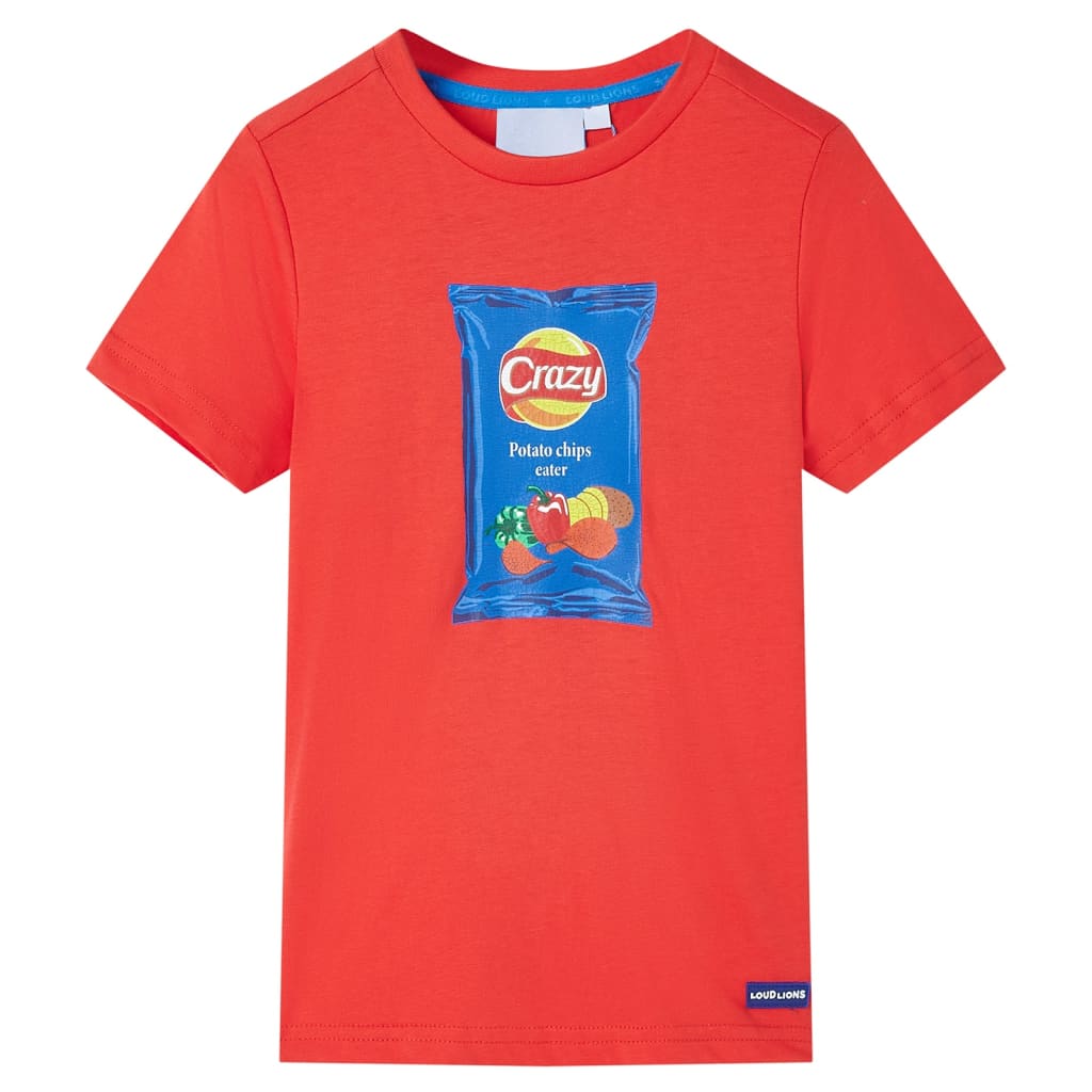 Vidaxl Child's Shirt avec manches courtes 128 rouge