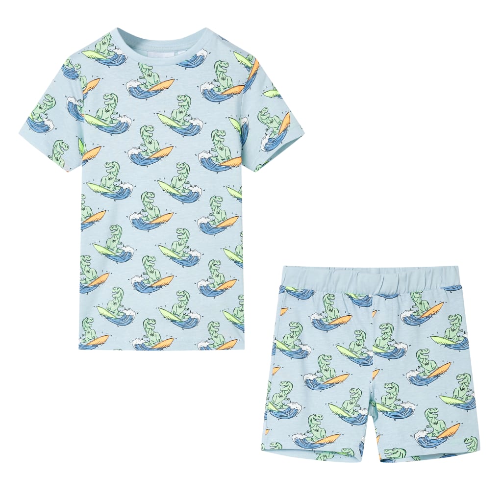 Vidaxl Pyjamas pour enfants avec des manches courtes 104 bleu clair