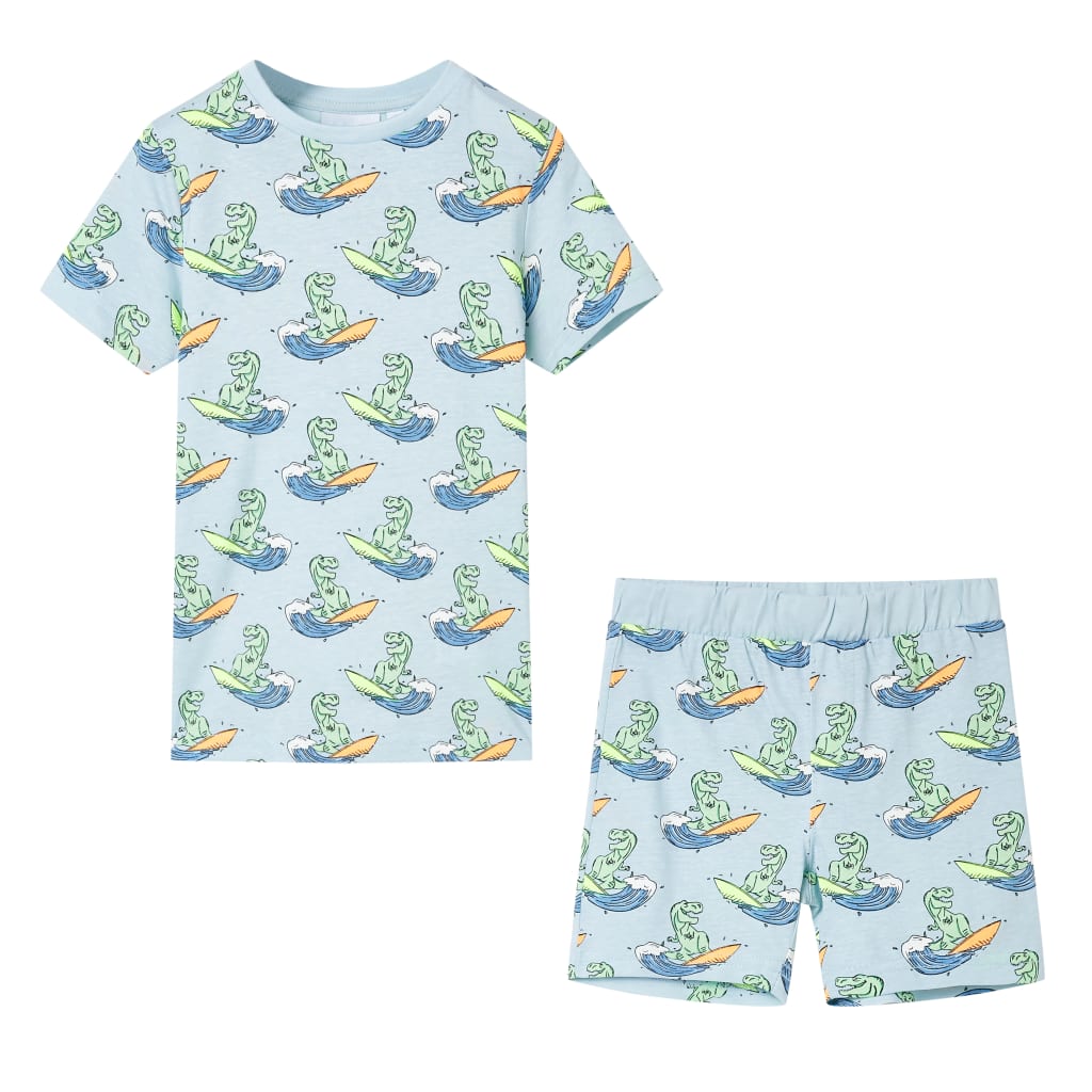 Pajama pour enfants Vidaxl avec manches courtes 116 bleu clair