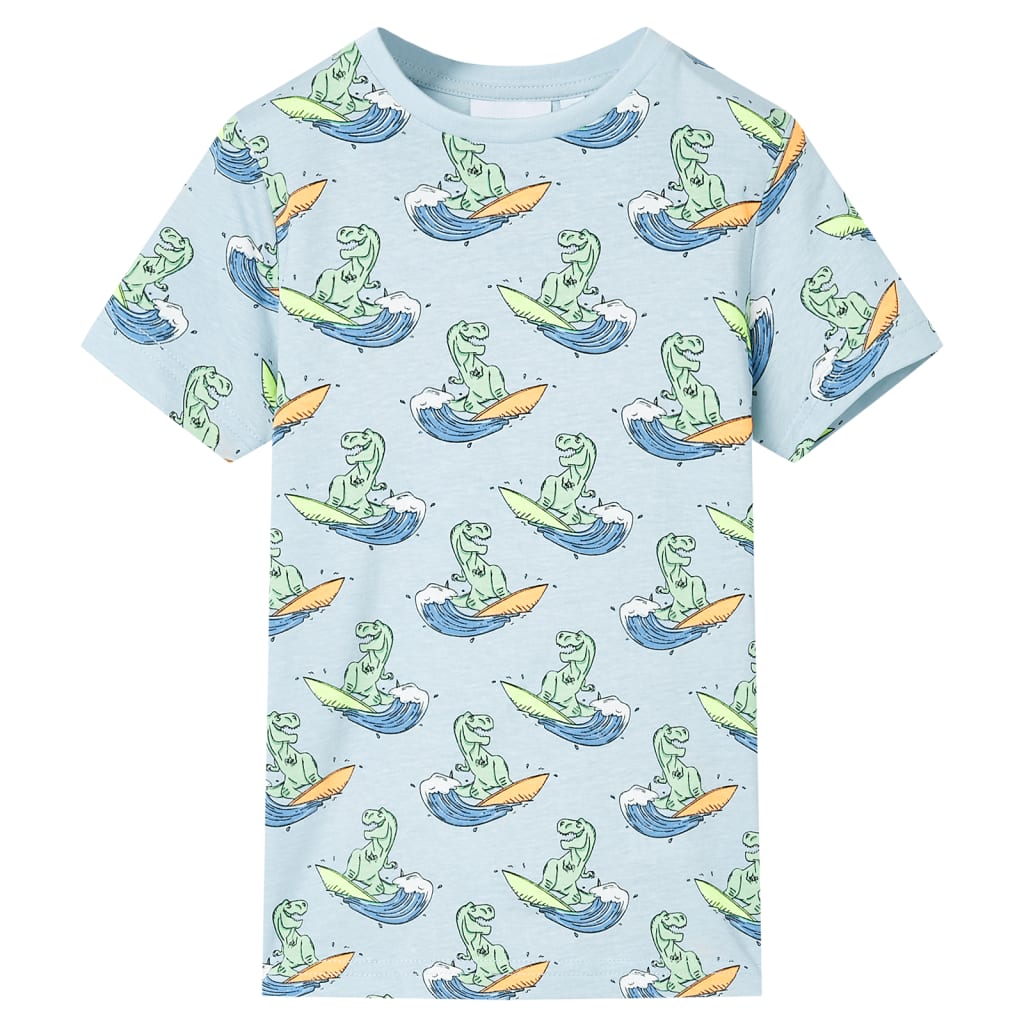 Vidaxl Pyjama pour enfants avec manches courtes 128 bleu clair