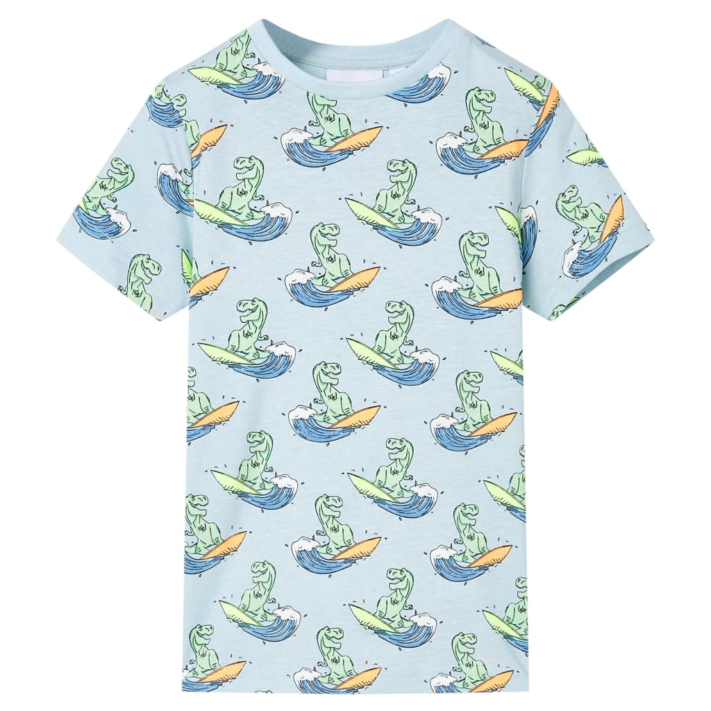 Vidaxl Pyjama pour enfants avec manches courtes 140 bleu clair