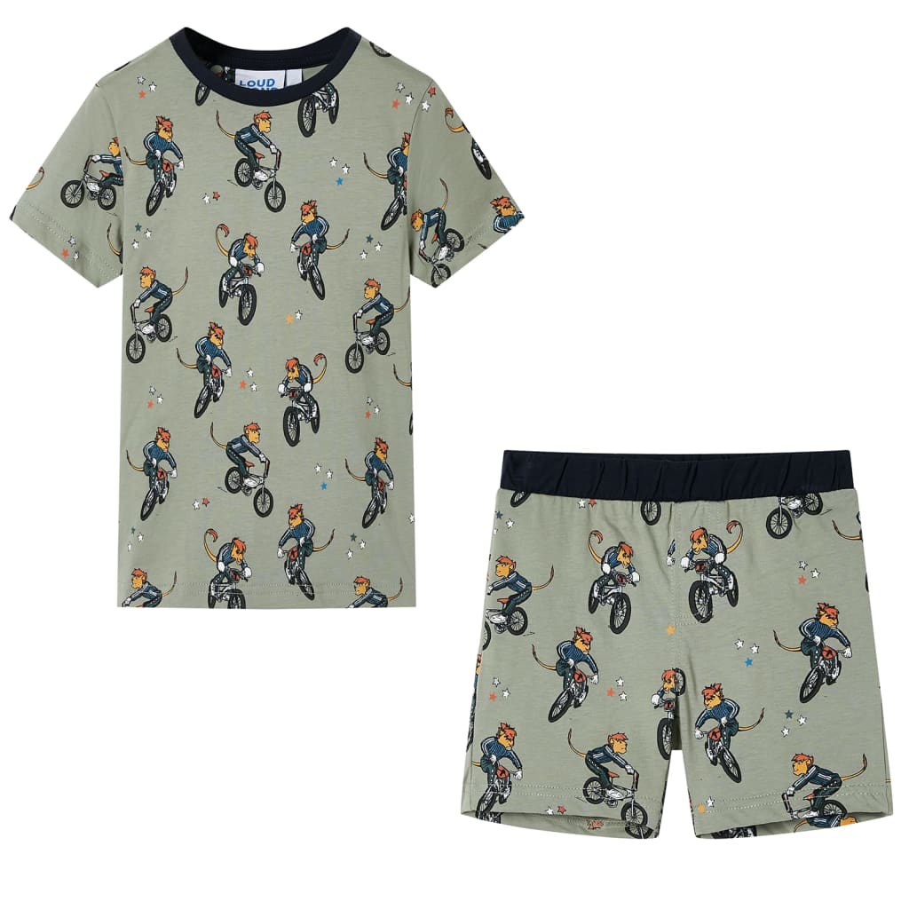 Vidaxl Pyjamas pour enfants avec des manches courtes 128 Lichtkaki