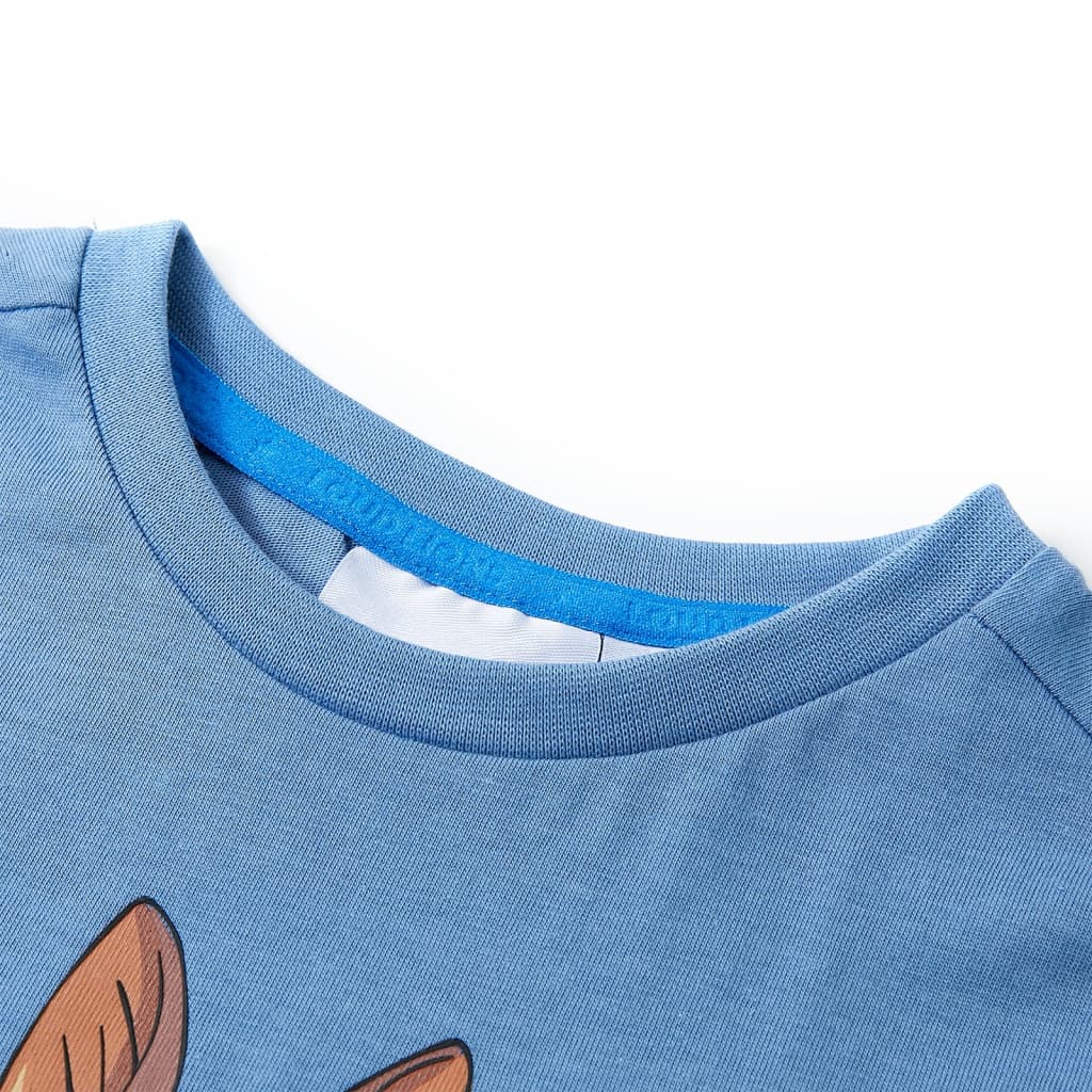 Vidaxl Child's Shirt avec manches courtes 128 Bleu moyen