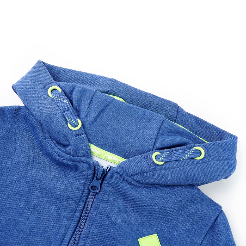 Vidaxl gilet pour enfants avec capuche et rits 116 Bleu mixte