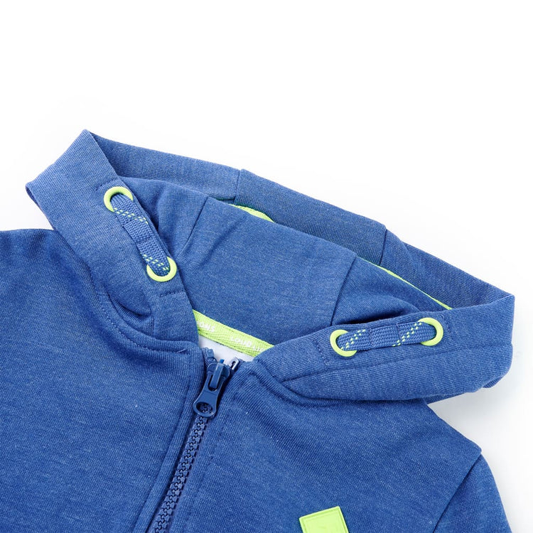 Vidaxl gilet pour enfants avec capuche et rits 116 Bleu mixte