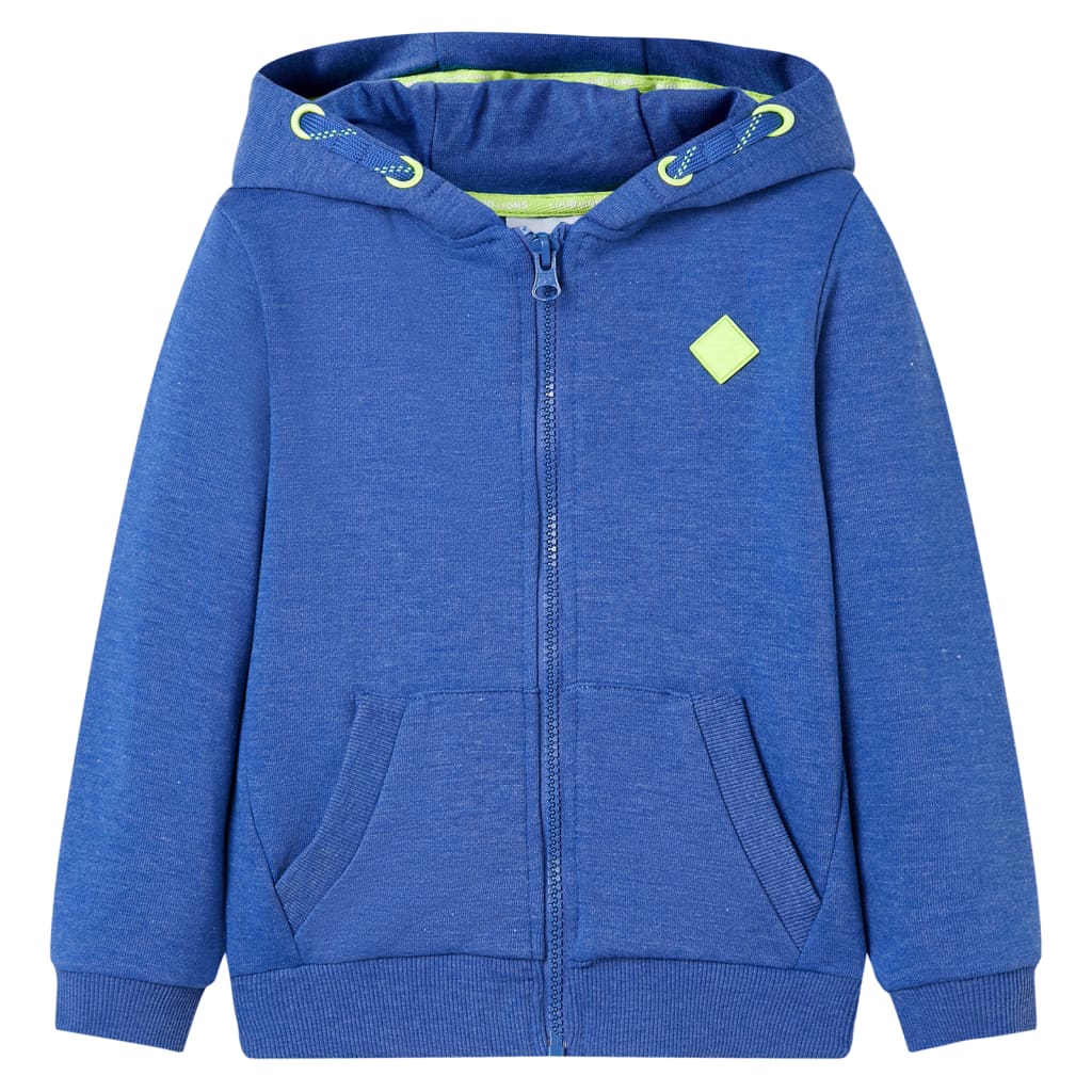 Vidaxl gilet pour enfants avec capuche et fermeture à glissière 128 Bleu mixte