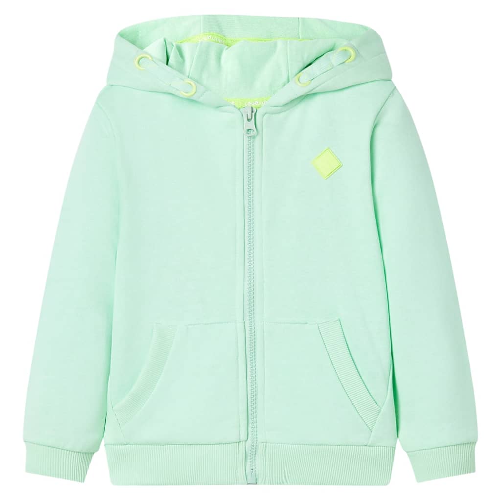 Vidaxl gilet pour enfants avec capuche et rits 92 vert vif