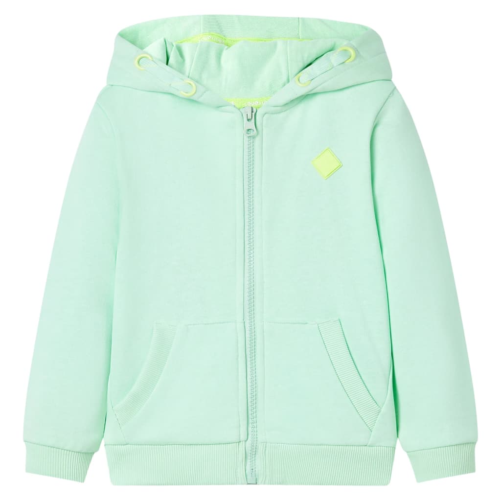 Vidaxl gilet pour enfants avec capuche et fermeture à glissière 104 vert vif
