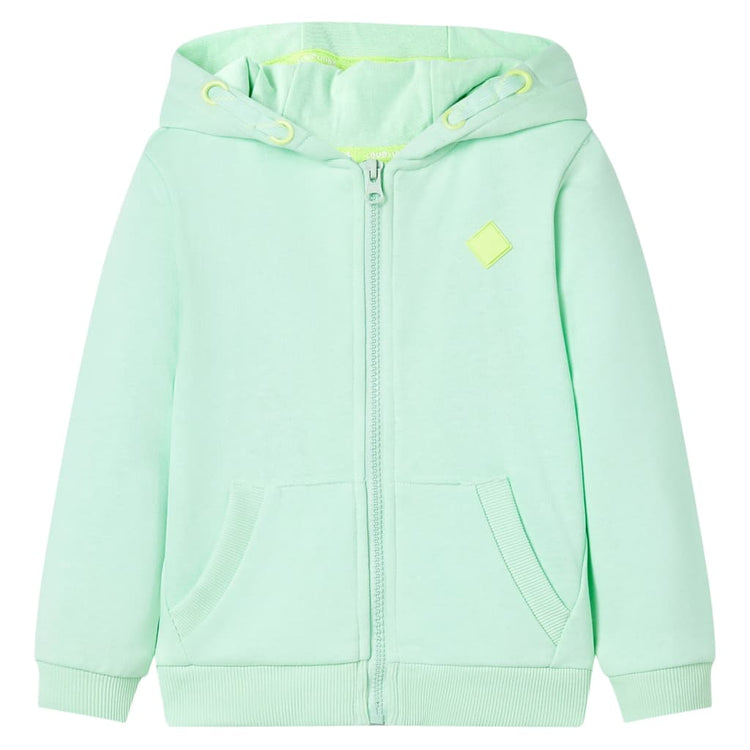Vidaxl gilet pour enfants avec capuche et fermeture à glissière 104 vert vif