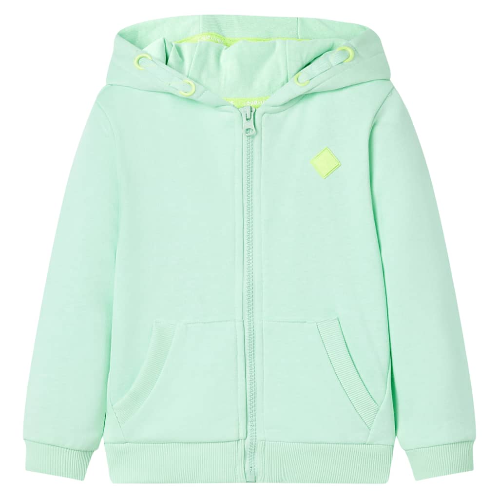 Vidaxl gilet pour enfants avec capuche et zits 128 vert vif