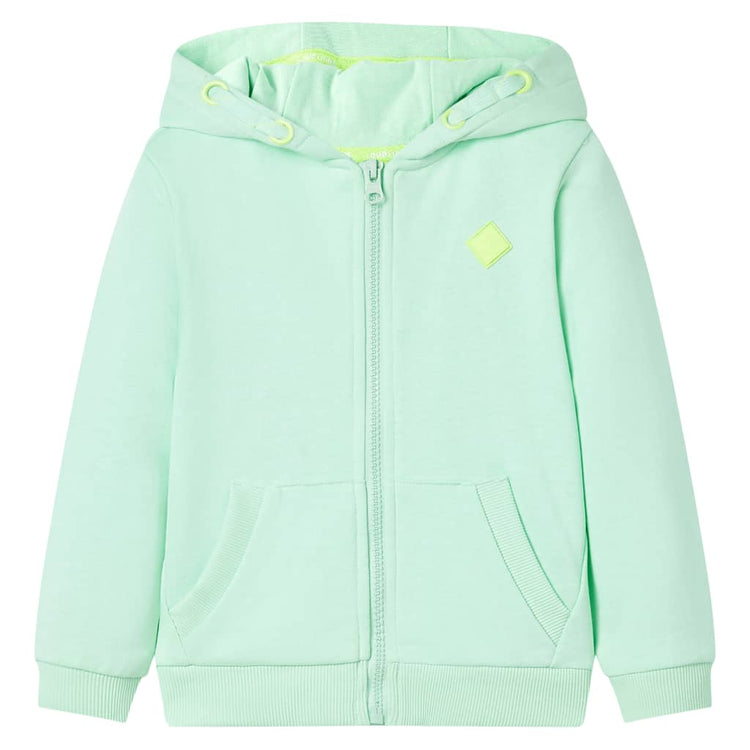 Vidaxl gilet pour enfants avec capuche et zits 128 vert vif