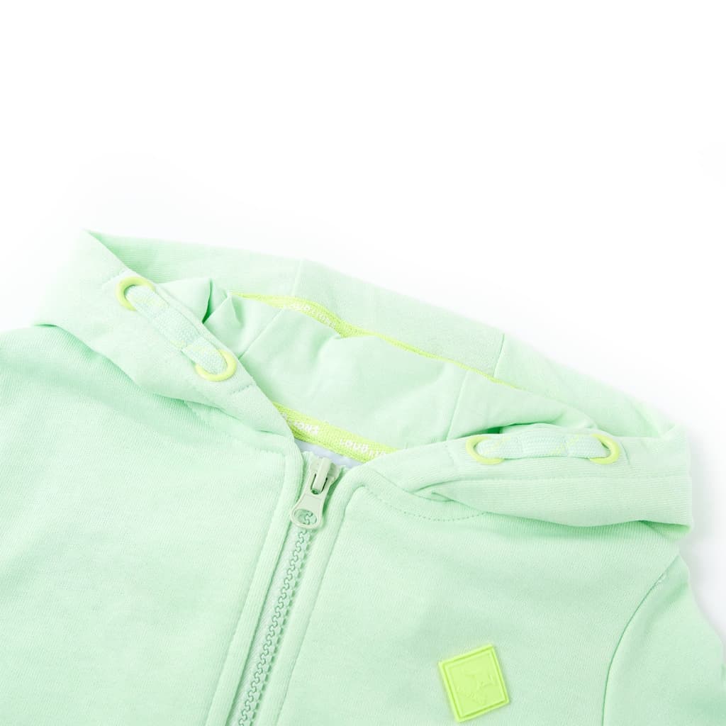 Vidaxl gilet pour enfants avec capuche et zits 128 vert vif