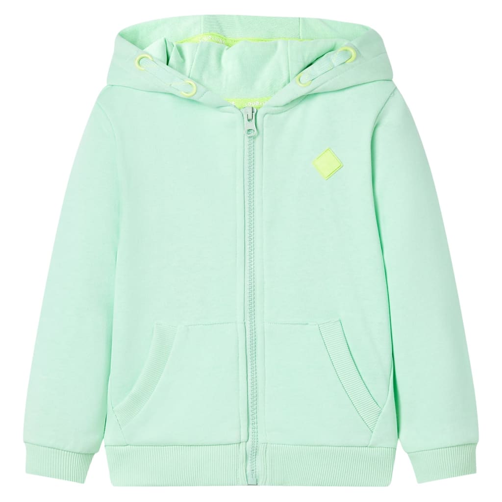 Vidaxl gilet pour enfants avec capuche et fermeture à glissière 140 vert vif
