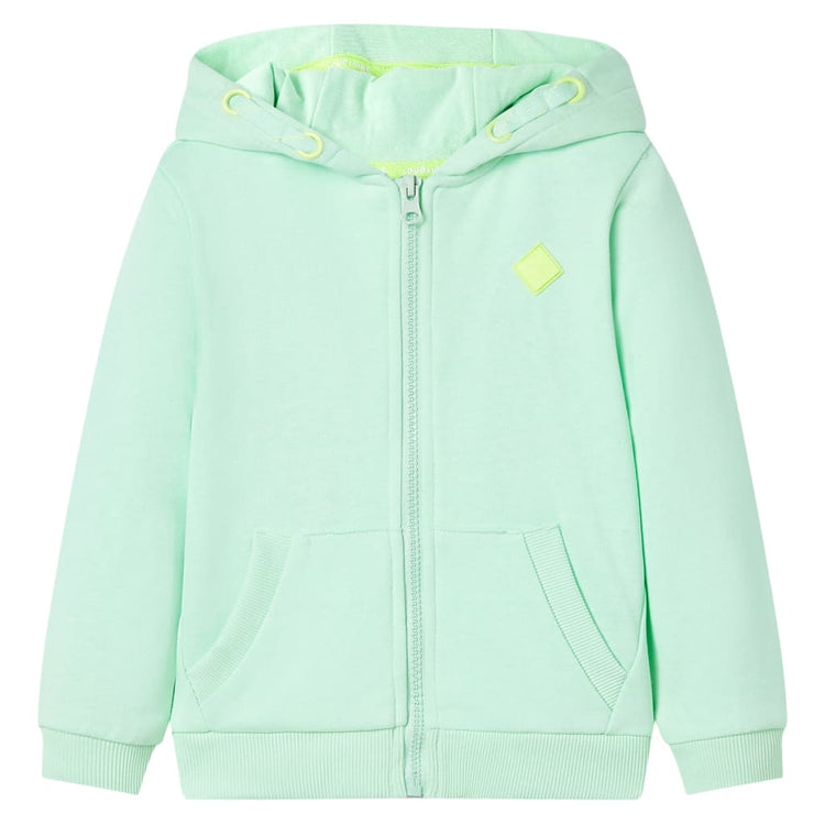 Vidaxl gilet pour enfants avec capuche et fermeture à glissière 140 vert vif