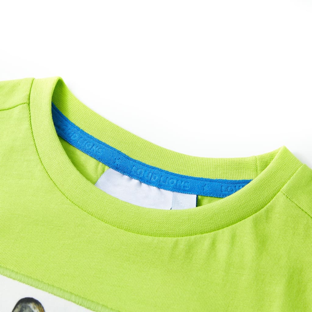 Vidaxl Child's Shirt avec manches courtes 104 limegroen