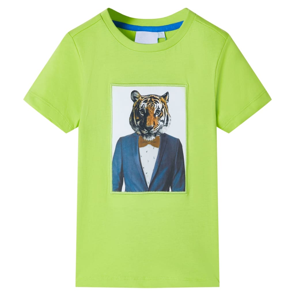 Vidaxl Child's Shirt avec manches courtes 128 limegroen