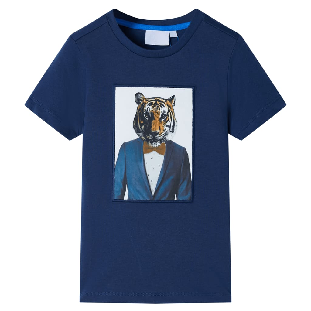 Vidaxl Child's Shirt avec manches courtes 104 bleu foncé