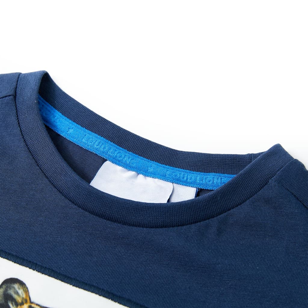 Vidaxl Child's Shirt avec manches courtes 140 bleu foncé
