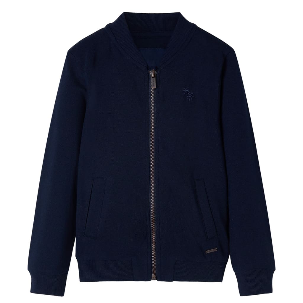 Vidaxl gilet pour enfants avec fermeture à glissière 140 bleu marine
