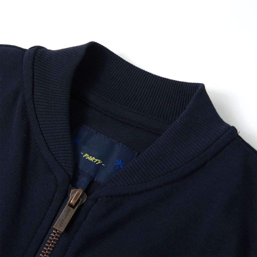 Vidaxl gilet pour enfants avec fermeture à glissière 140 bleu marine
