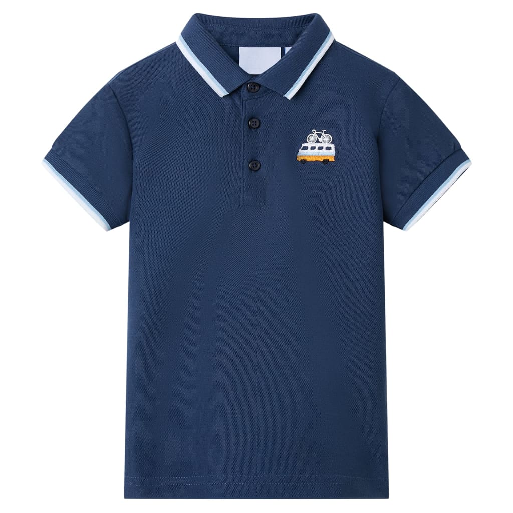Vidaxl Polo pour enfants 116 bleu foncé