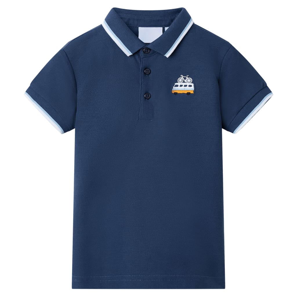 Vidaxl Polo pour enfants 128 bleu foncé