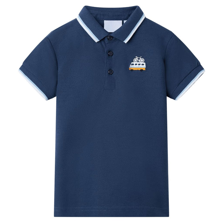 Vidaxl Polo pour enfants 128 bleu foncé