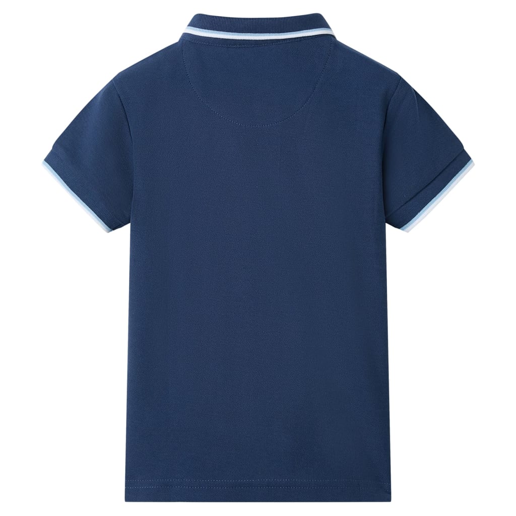 Vidaxl Polo pour enfants 128 bleu foncé