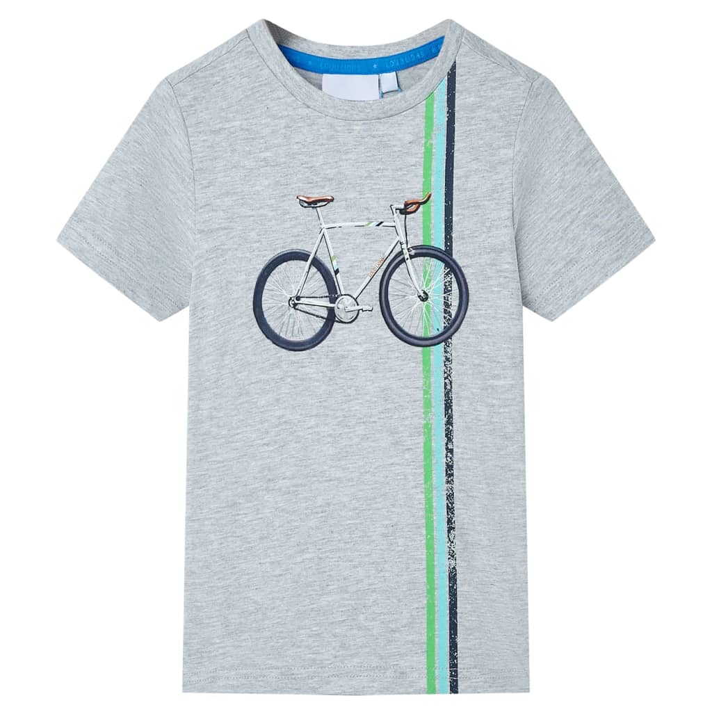 Chemise pour enfants vidaxl avec manches courtes 116 gris