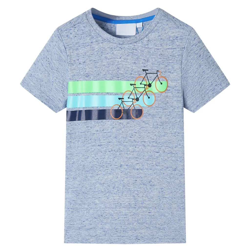 Vidaxl Child's Shirt avec manches courtes 92 Bleu mélangé