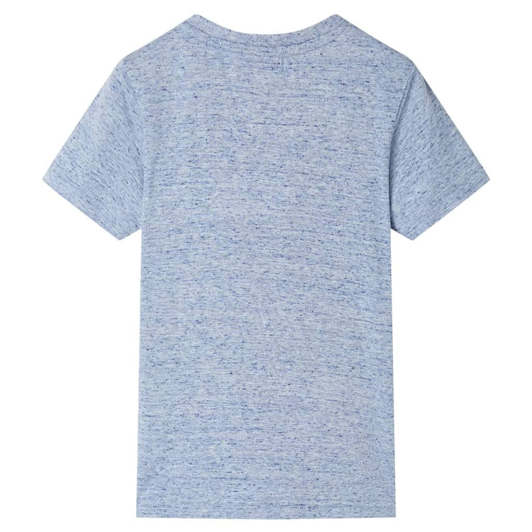 Chemise pour enfants vidaxl avec manches courtes 104 bleu mélangé