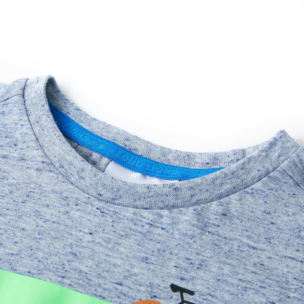 Chemise pour enfants vidaxl avec manches courtes 104 bleu mélangé