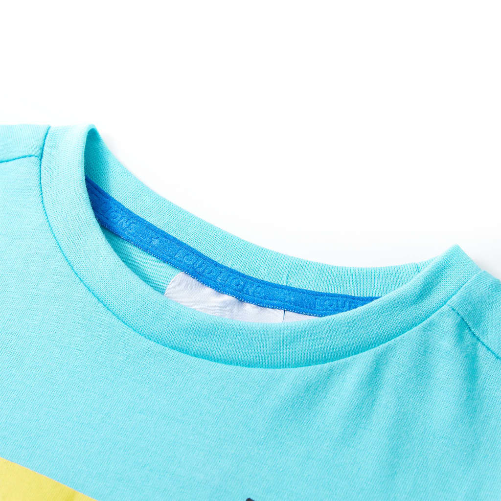 Vidaxl Child's Shirt avec manches courtes 104 bleu de mer
