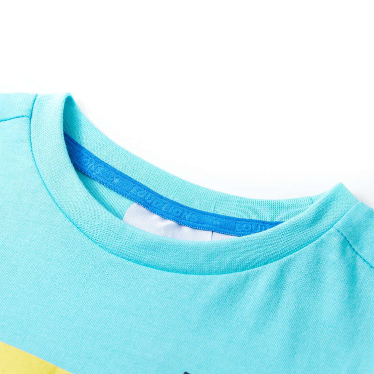 Chemise pour enfants vidaxl avec manches courtes 128 bleu de mer