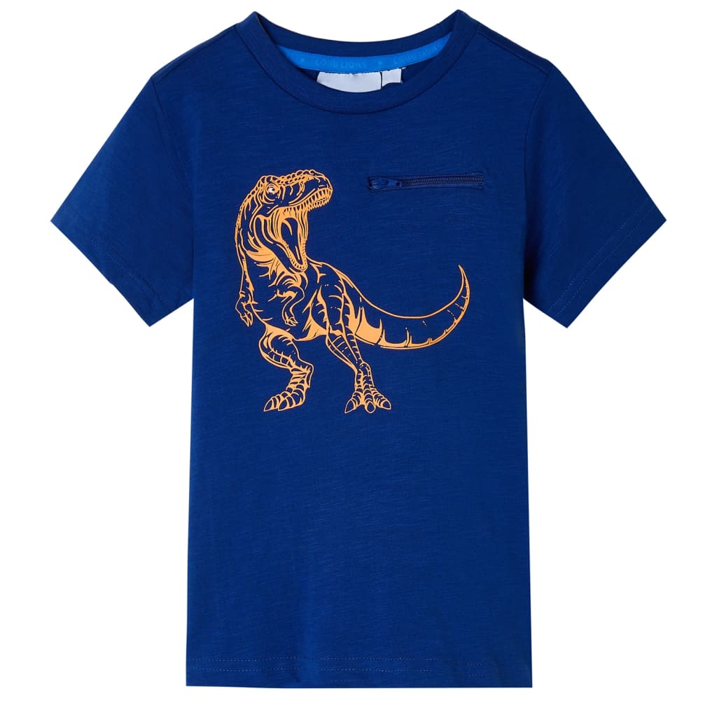 Vidaxl Child's Shirt avec manches courtes 116 bleu foncé