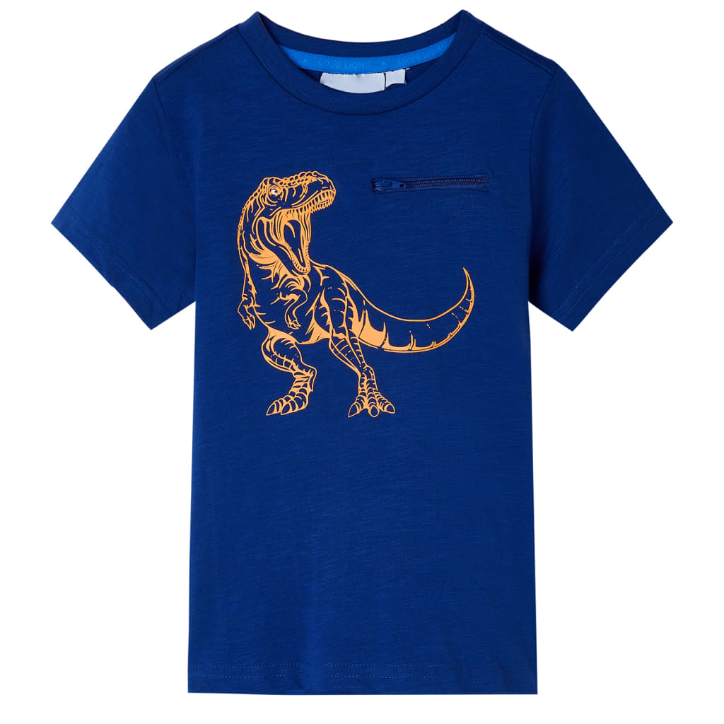 Vidaxl Child's Shirt avec manches courtes 128 bleu foncé