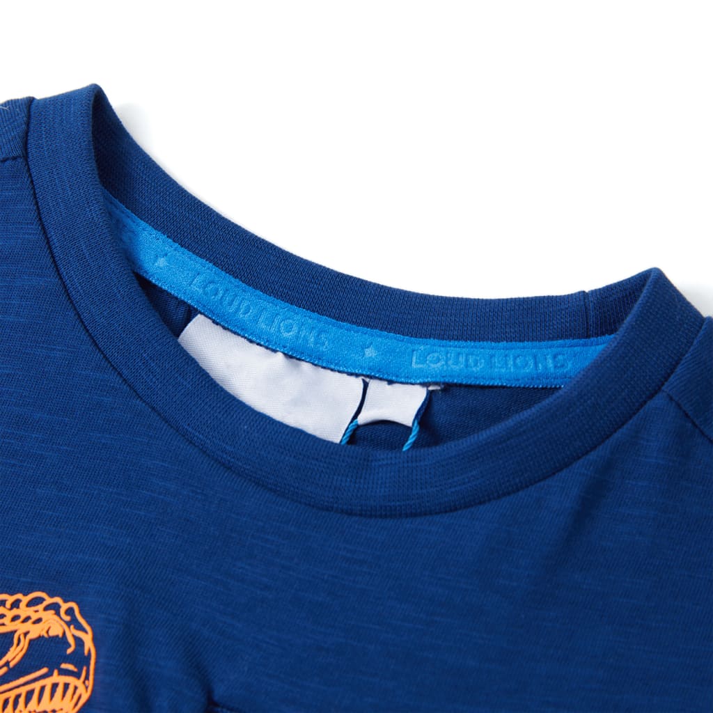 Vidaxl Child's Shirt avec manches courtes 128 bleu foncé
